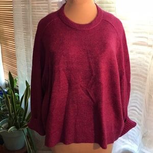 J. Crew Re-Imagined Magenta Crew Neck Sweater Sz XXL